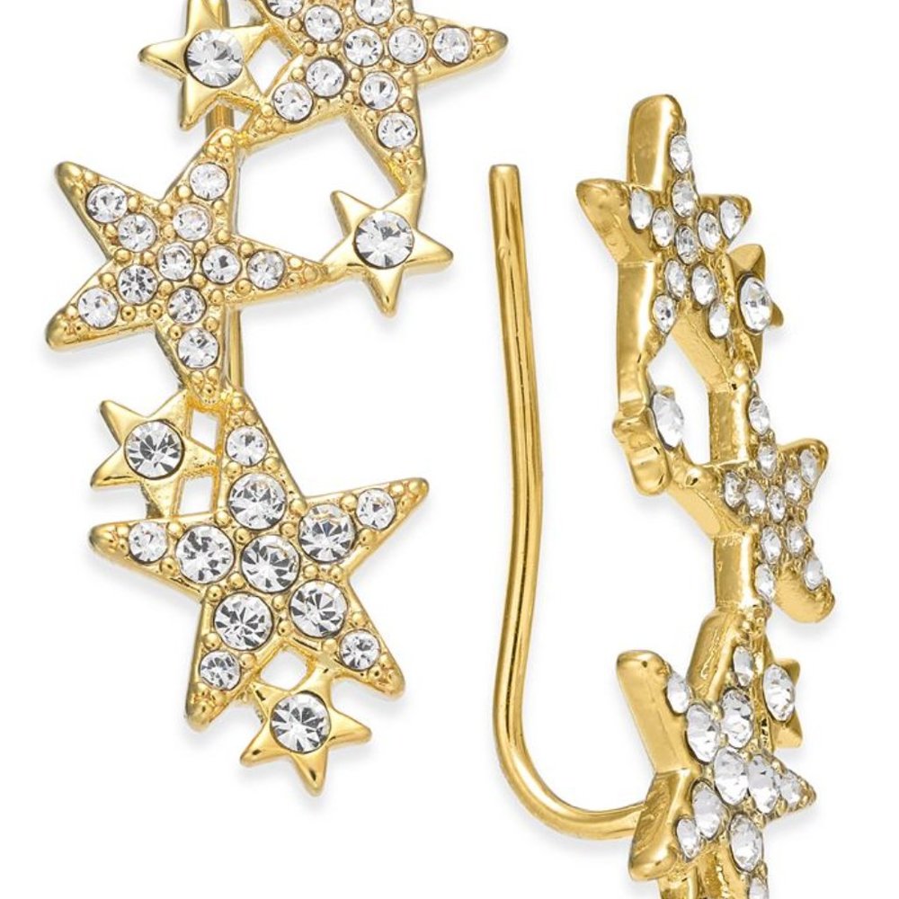 Kate Spade 14k Gold-Plated Pavé Star Ear Climbers